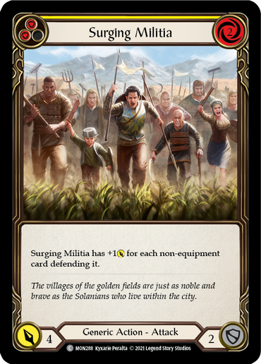 Surging Militia (Yellow) [MON288-RF] 1st Edition Rainbow Foil