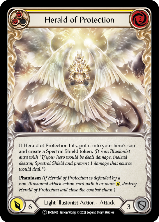 Herald of Protection (Yellow) [U-MON015-RF] Unlimited Rainbow Foil