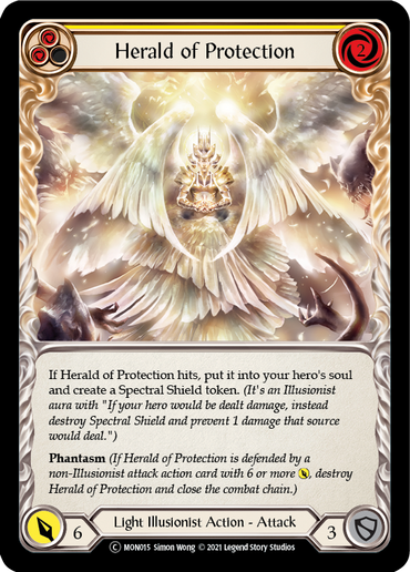 Herald of Protection (Yellow) [U-MON015-RF] Unlimited Rainbow Foil