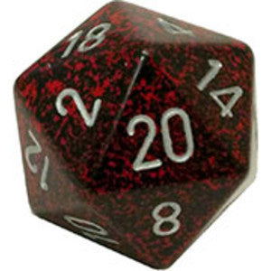Chessex 34mm Large 20-Sided D20 Speckled Dice - Silver Volcano (XS2005)