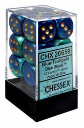 Chessex 7 Set Dice Gemini Blue-Teal/Gold CHX 26659