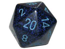 Chessex 34mm Large 20-Sided D20 Speckled Dice - Cobalt (XS2053)