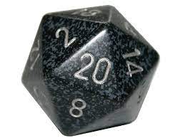 Chessex 34mm Large 20-Sided D20 Speckled Dice - Ninja (XS2072)