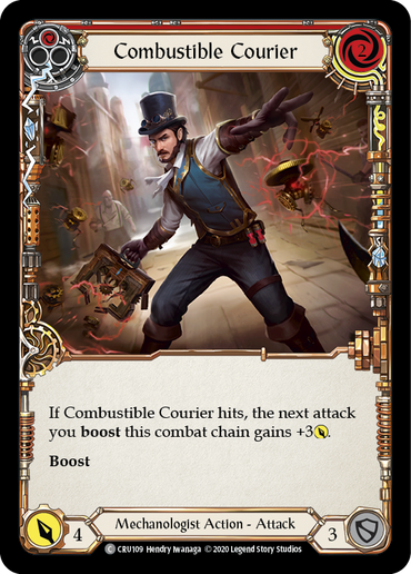 Combustible Courier (Red) [CRU109] 1st Edition Rainbow Foil