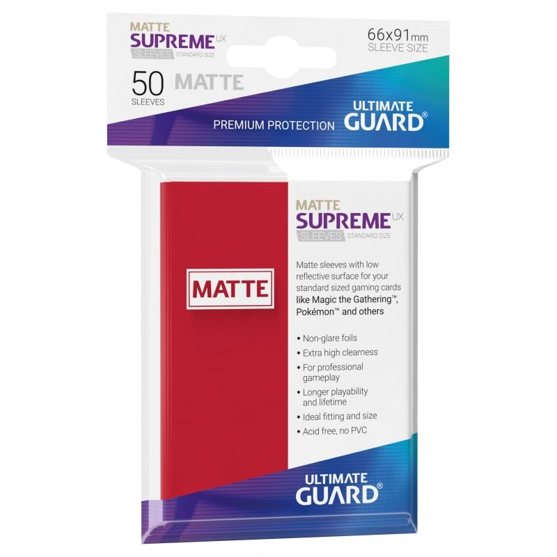 Ultimate Guard Supreme UX Sleeves Standard Size - MATTE Red (50)